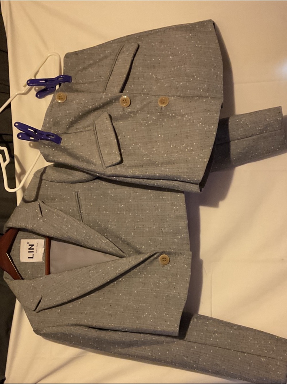 Grey Speckled Girls' Tailored Blazer and skirt set